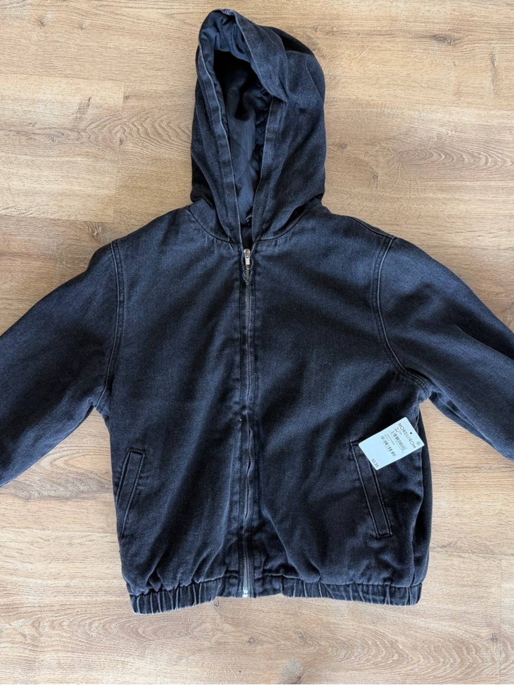 PacSun Kids Black Hooded Puffer Jacket with Zip